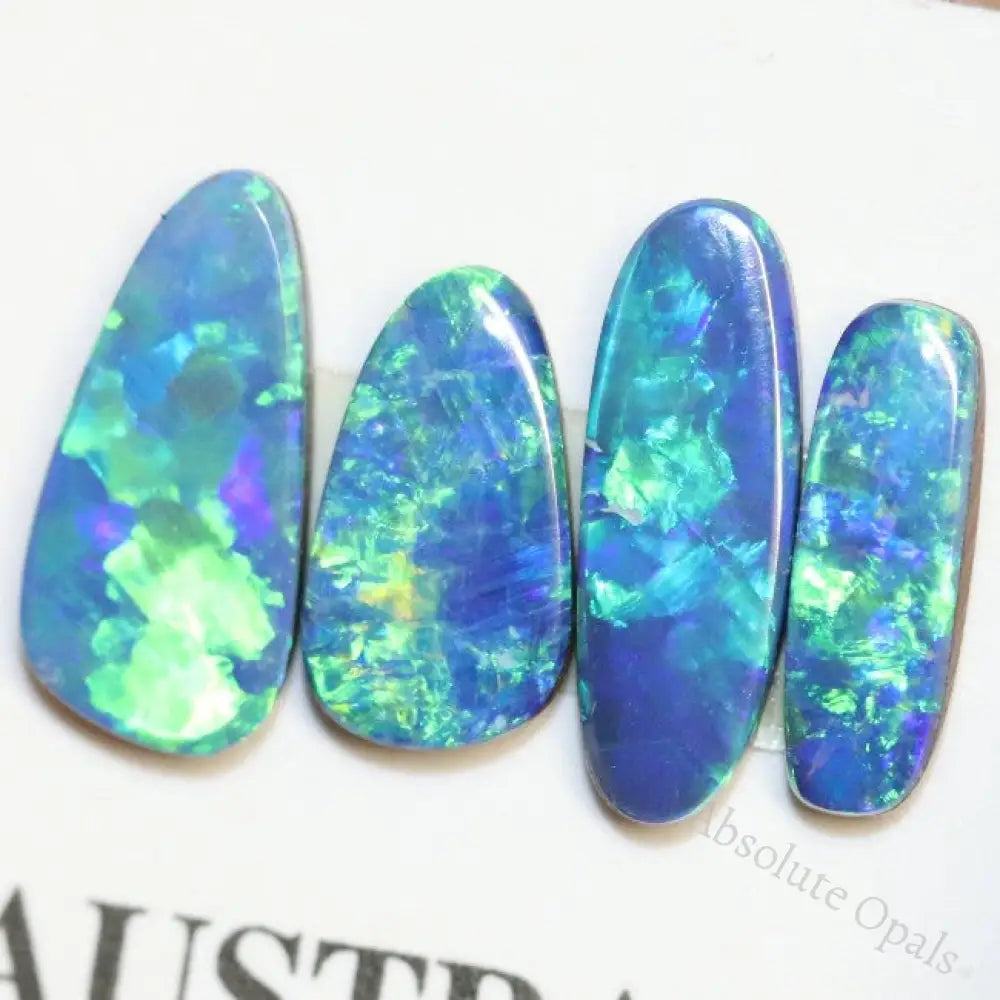 3.22 Cts Australian Opal Doublet Stone Cabochon 4Pcs