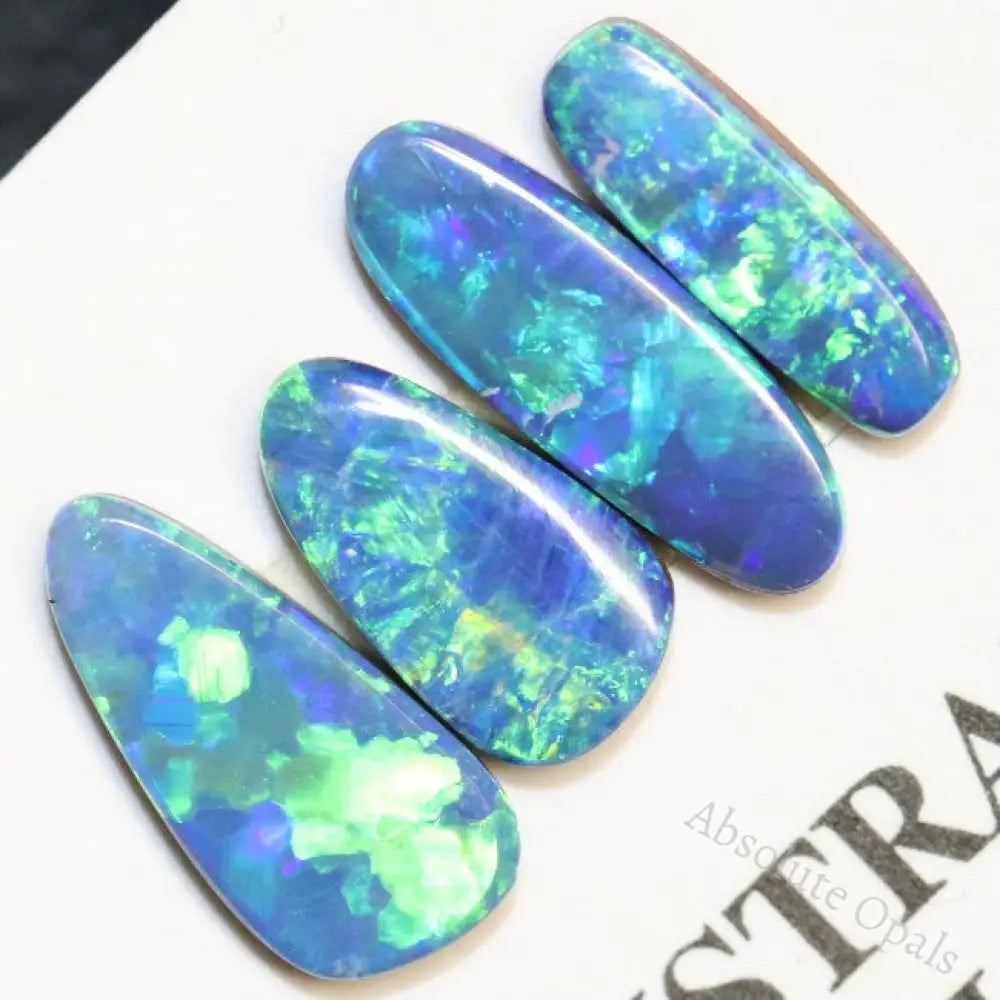 3.22 Cts Australian Opal Doublet Stone Cabochon 4Pcs