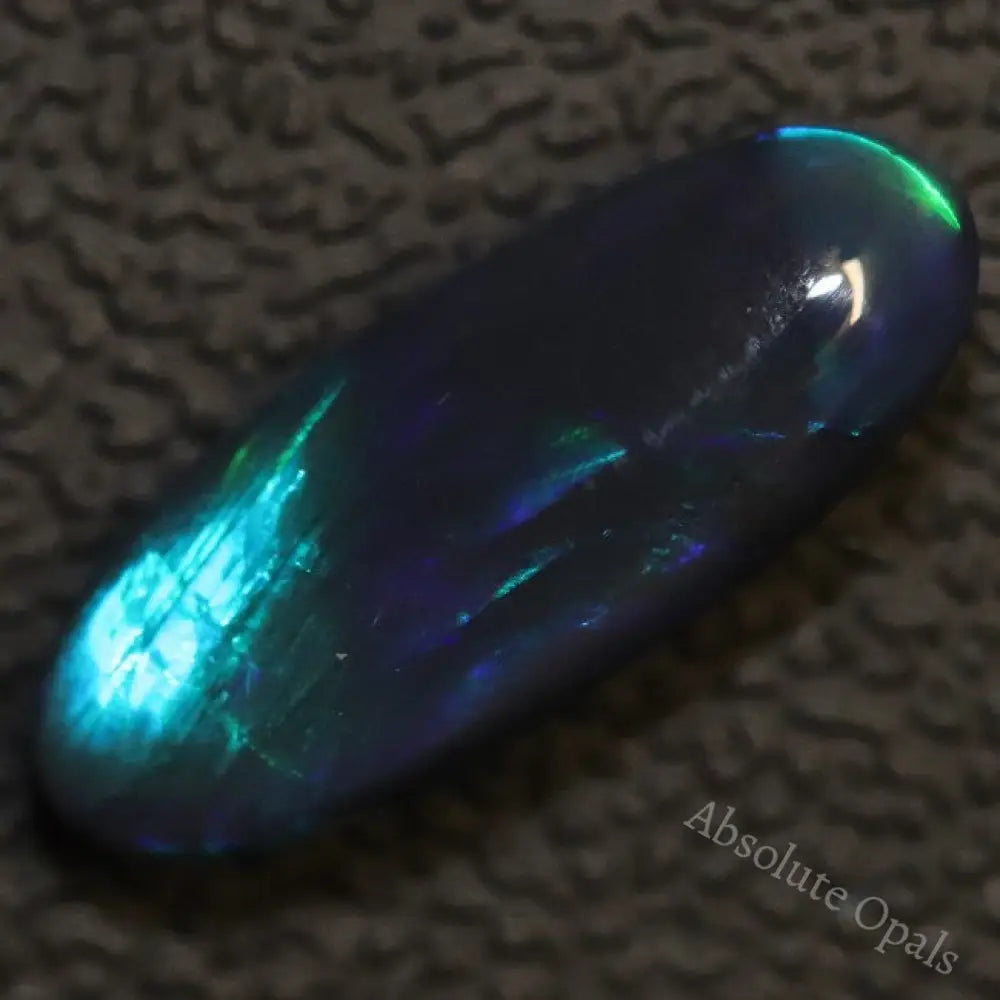 Australian Black Opal Lightning Ridge, Solid Gem Stone, Cabochon, Green Blue