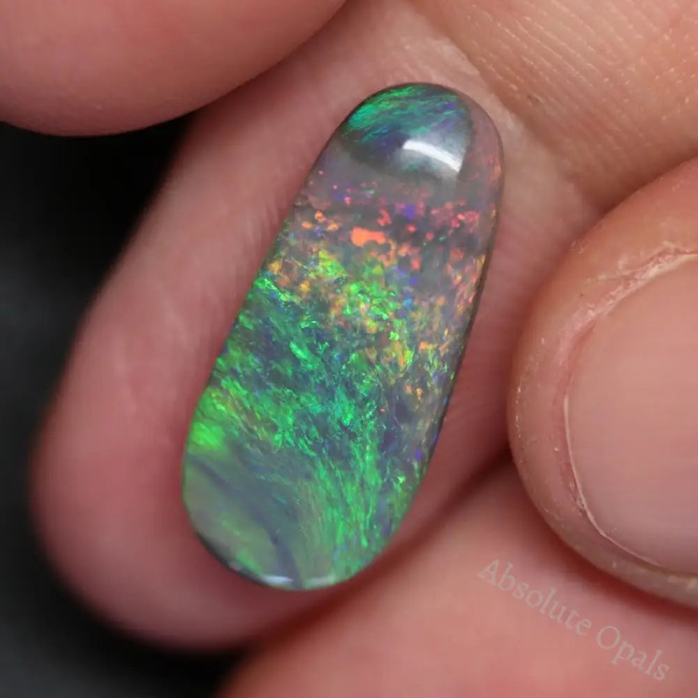 3.43 Cts Australian Solid Opal Lightning Ridge Semi Black