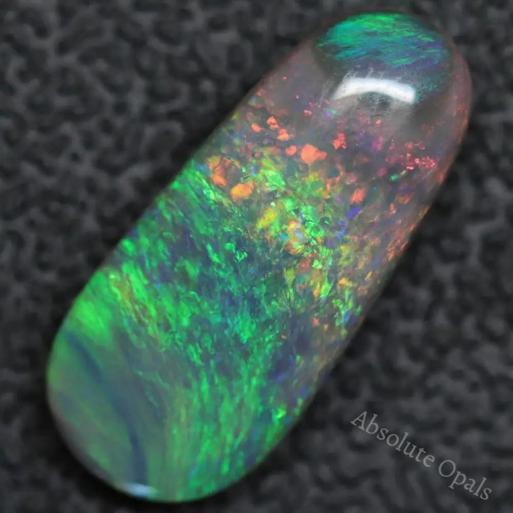 3.43 Cts Australian Solid Opal Lightning Ridge Semi Black