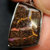 3.45 G Australian Boulder Opal With Silver Pendant: L 25.9 Mm Jewellery