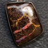 3.45 G Australian Boulder Opal With Silver Pendant: L 25.9 Mm Jewellery