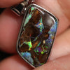 3.5 G Australian Boulder Opal With Silver Pendant: L 29.1 Mm Jewellery