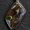 3.5 G Australian Boulder Opal With Silver Pendant: L 29.1 Mm Jewellery