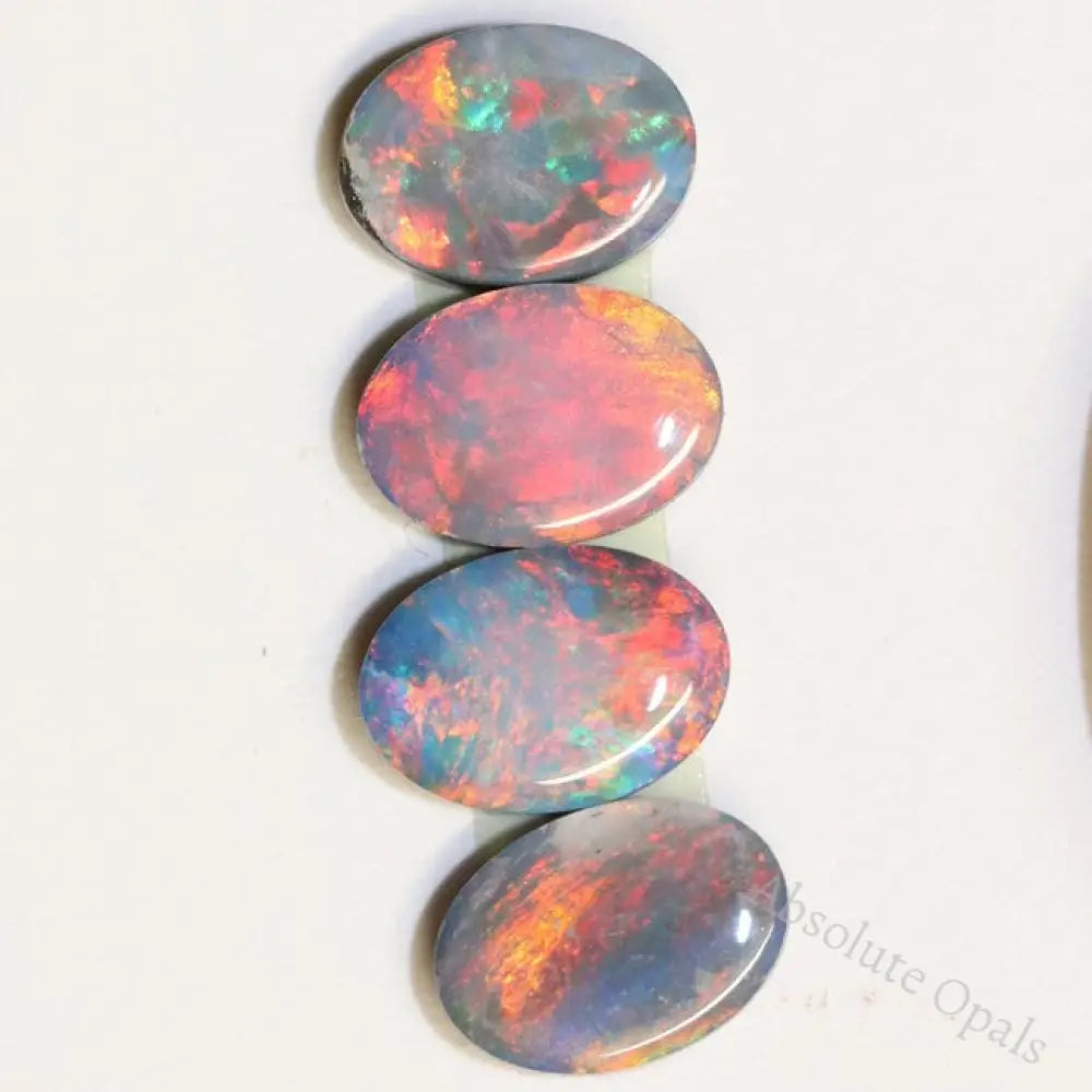 3.55 Cts Australian Opal Doublet Stone Cabochon 4Pcs 7X5