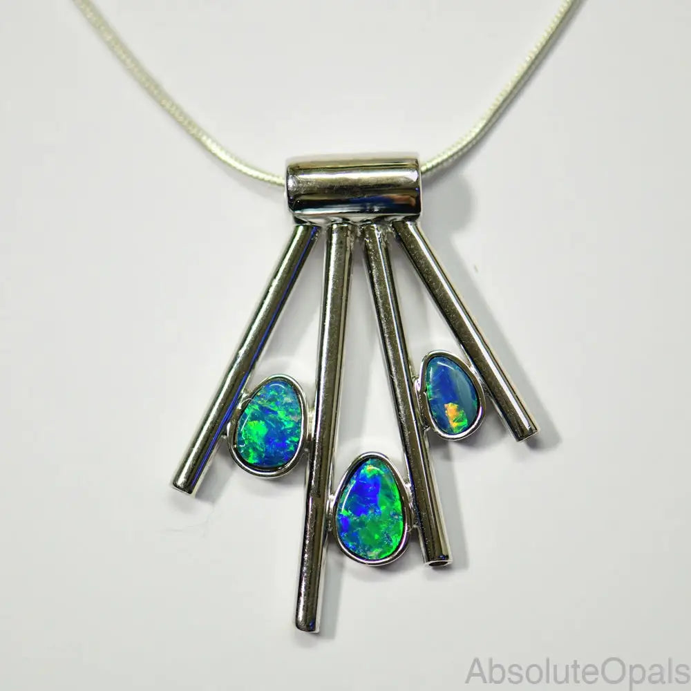  Doublet Opal with Silver Pendant