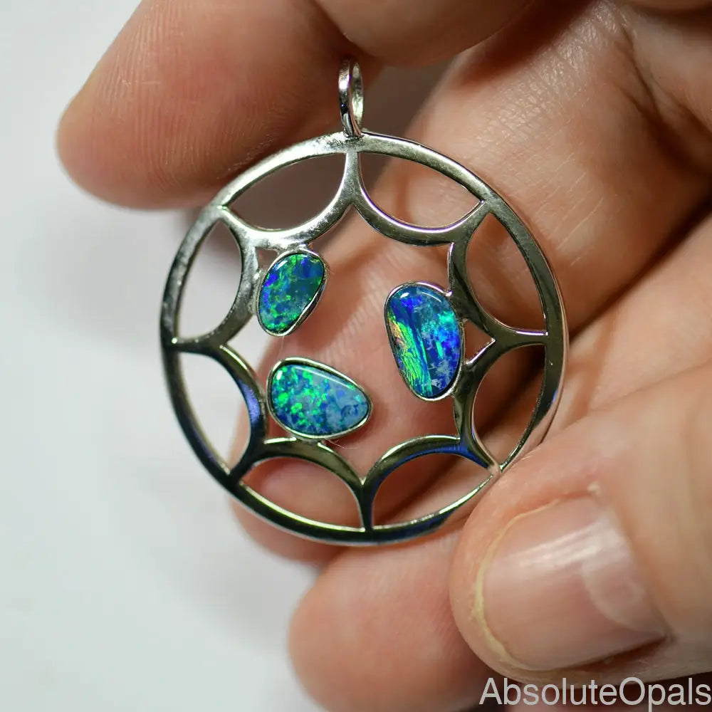 Australian Doublet Opal with Silver Pendant