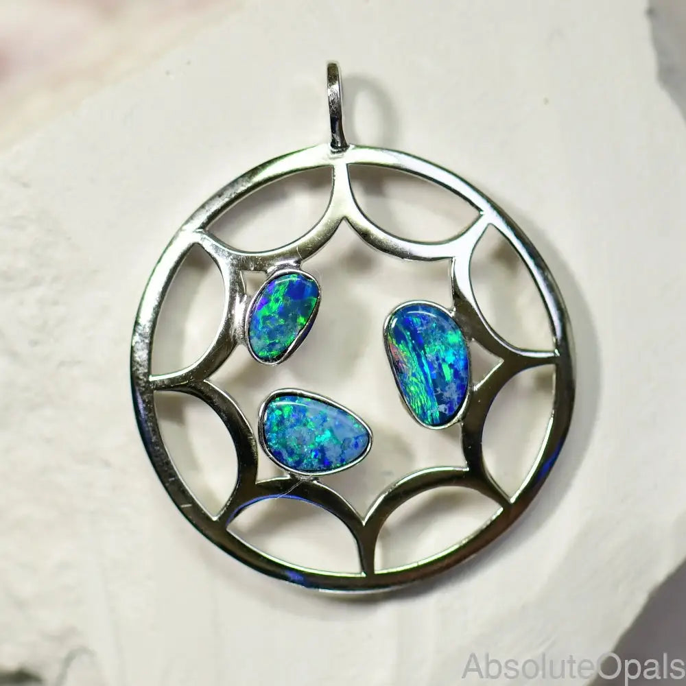 Australian Doublet Opal with Silver Pendant