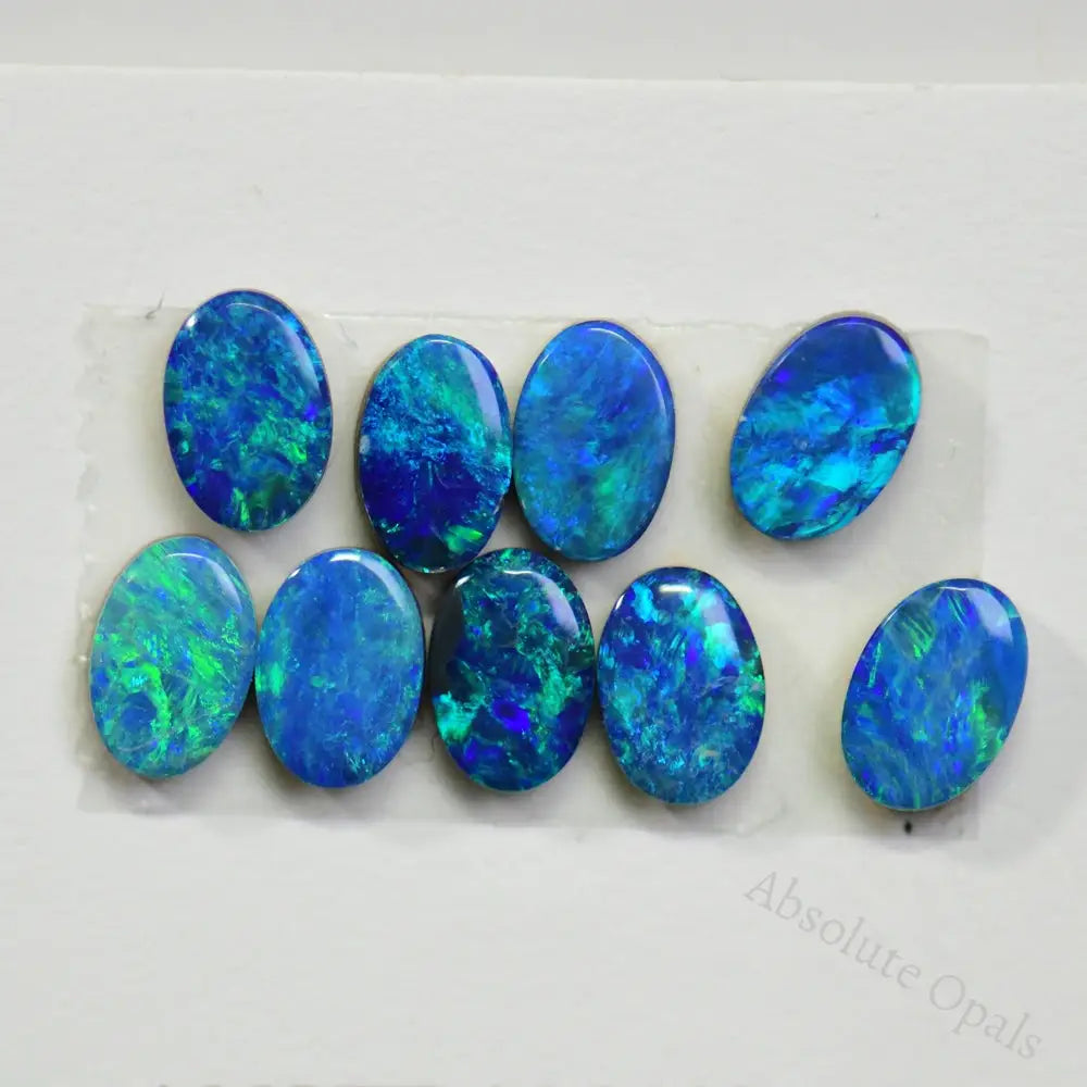 3.65 Cts Australian Opal Doublet Stone Cabochon 9Pcs 6X4 Mm