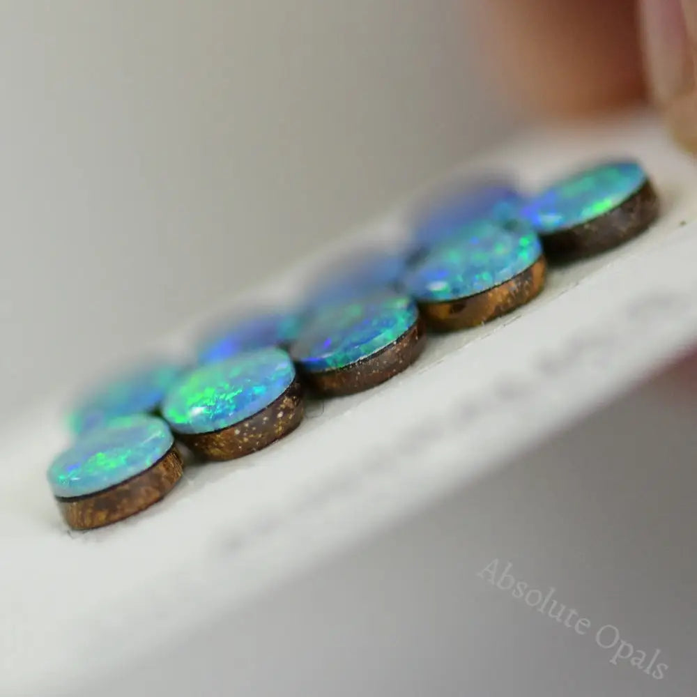 3.65 Cts Australian Opal Doublet Stone Cabochon 9Pcs 6X4 Mm