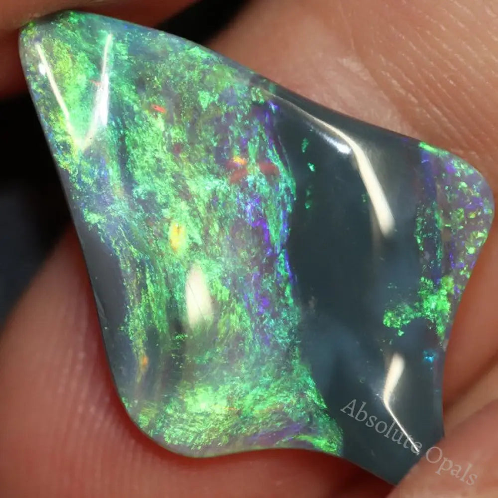 3.67 Cts Australian Semi Black Opal Lightning Ridge Carving Solid Loose Stone