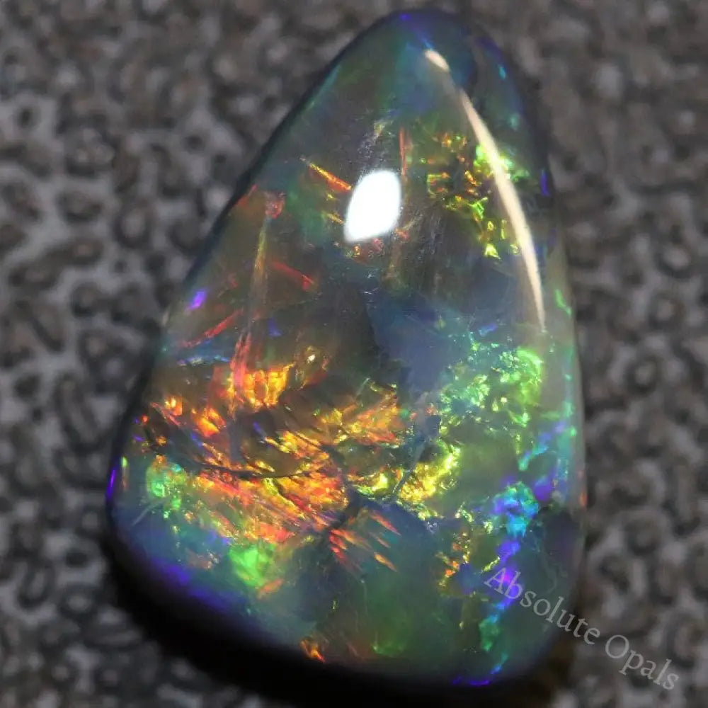 3.71 Cts Australian Black Opal Lightning Ridge Solid Stone