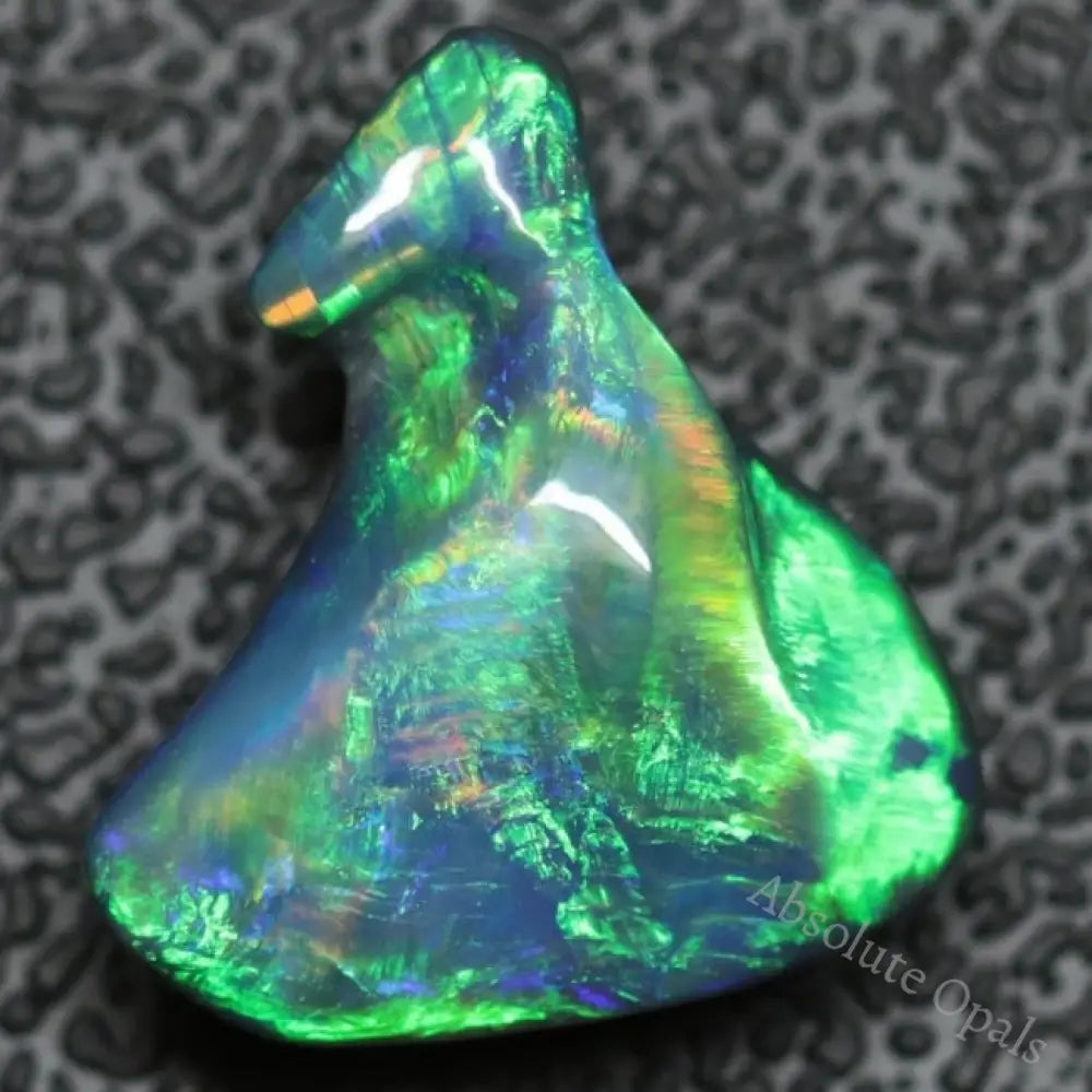 3.85 Cts Australian Black Solid Opal Carving Lightning Ridge Cmr