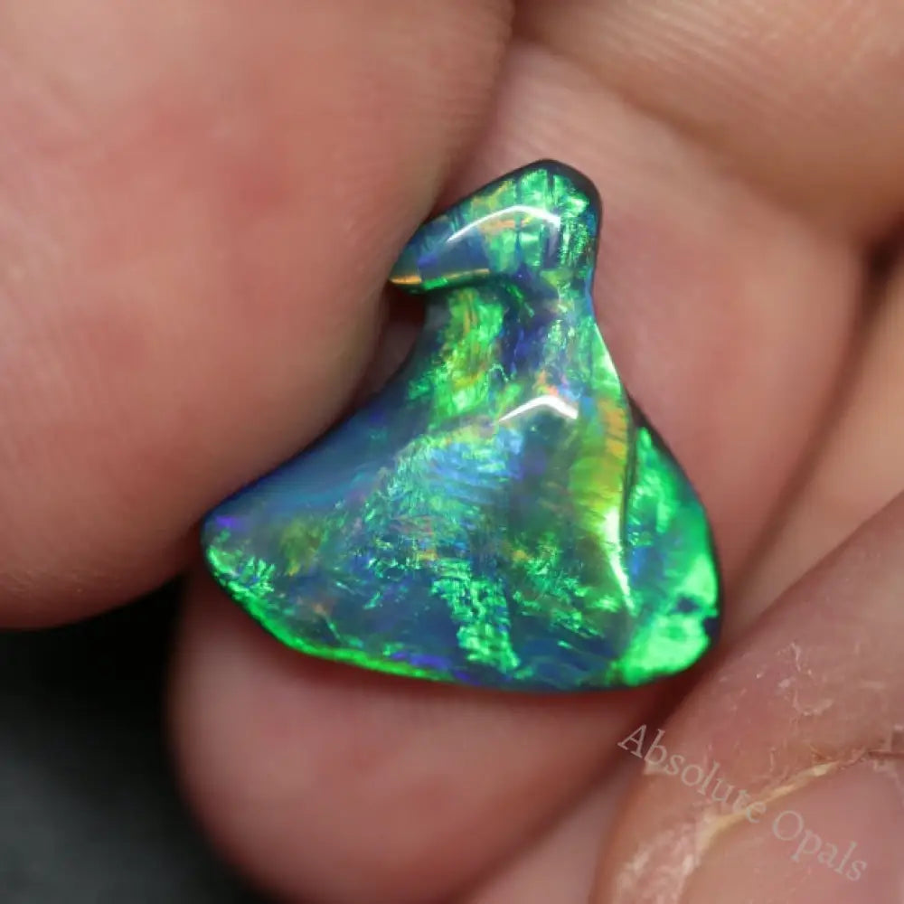 3.85 Cts Australian Black Solid Opal Carving Lightning Ridge Cmr