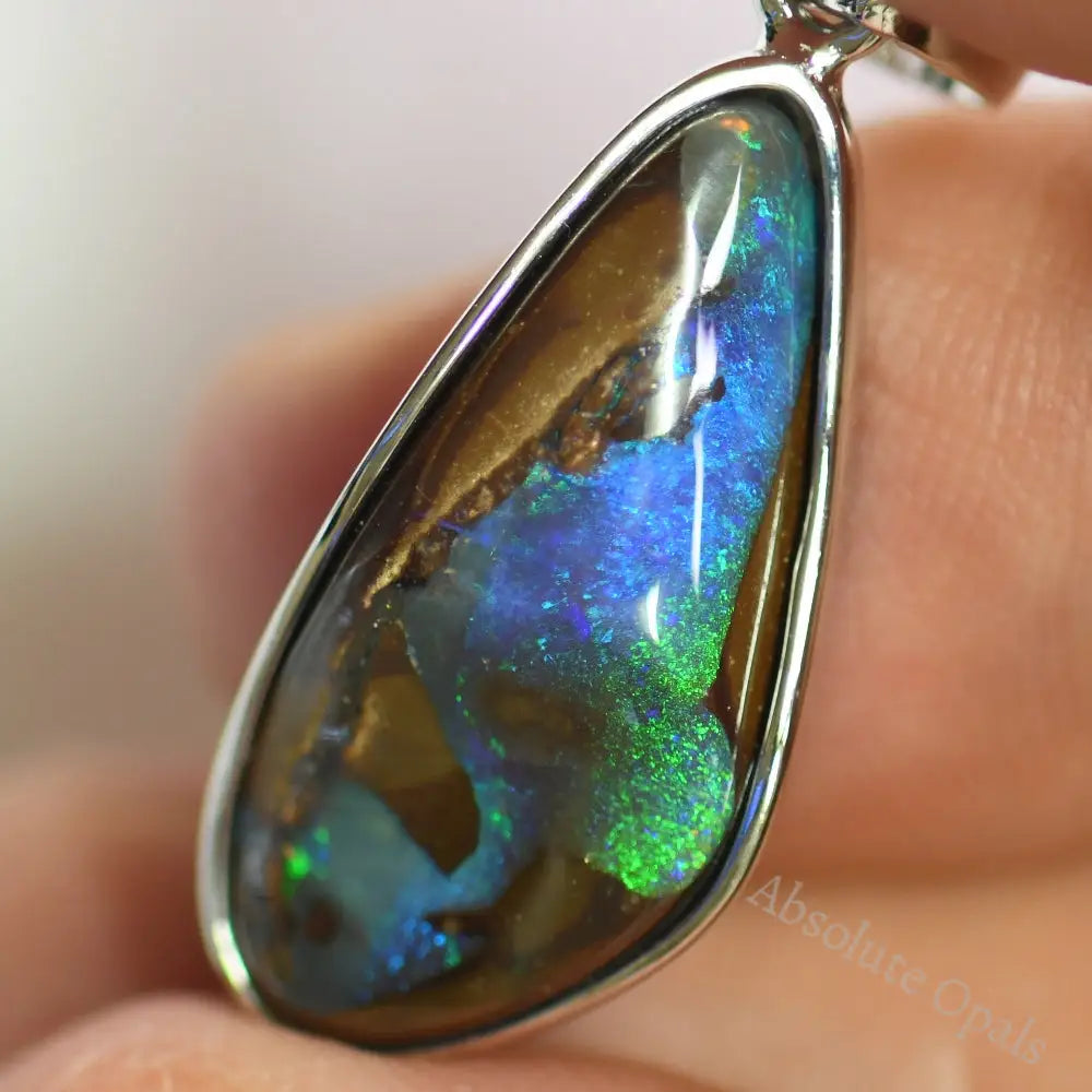 silver opal pendant