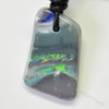 Australian Opal Drilled Greek Leather Mounted Pendant Necklace