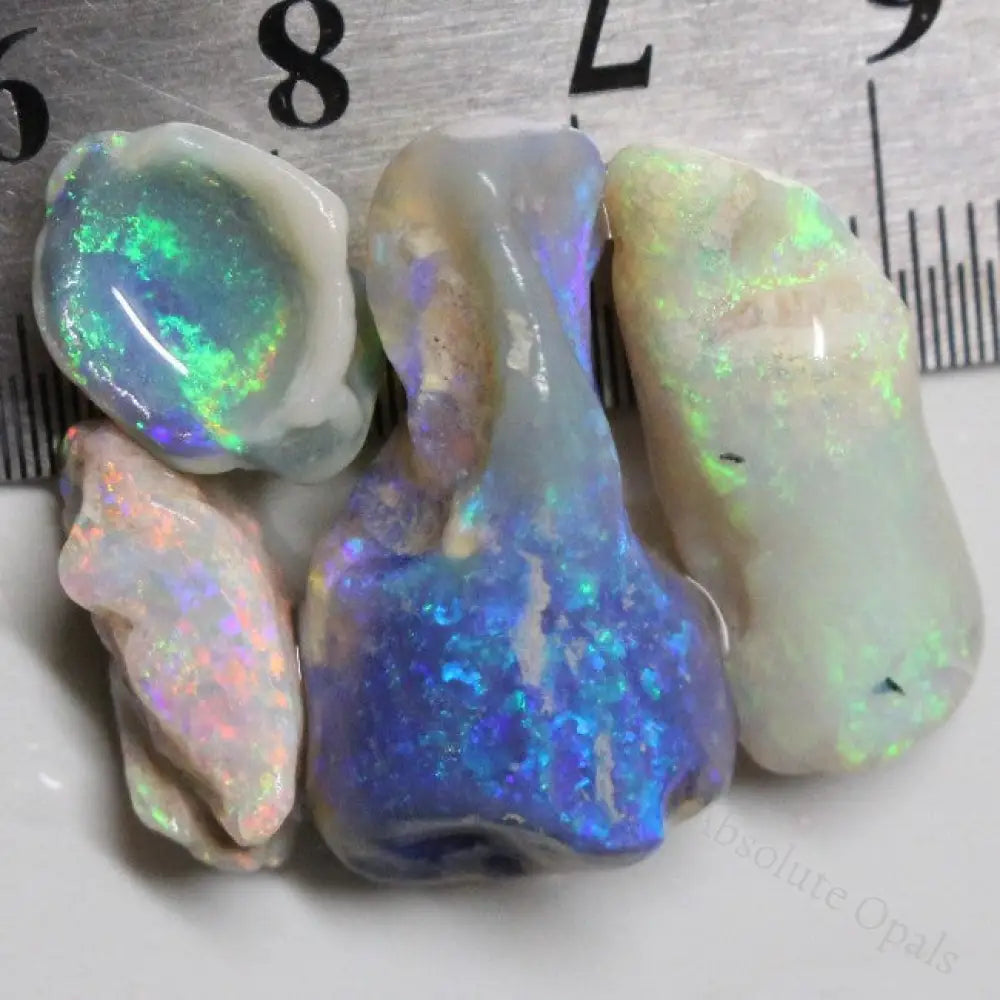 31.0 Cts Black Opal Rough Parcel 13.6-26.3X8.1-14.3X6.1-9.9Mm Au