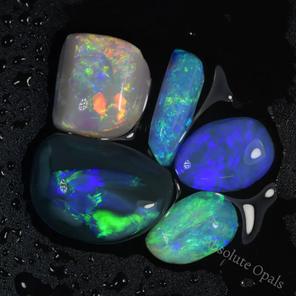 black rough opal parcel