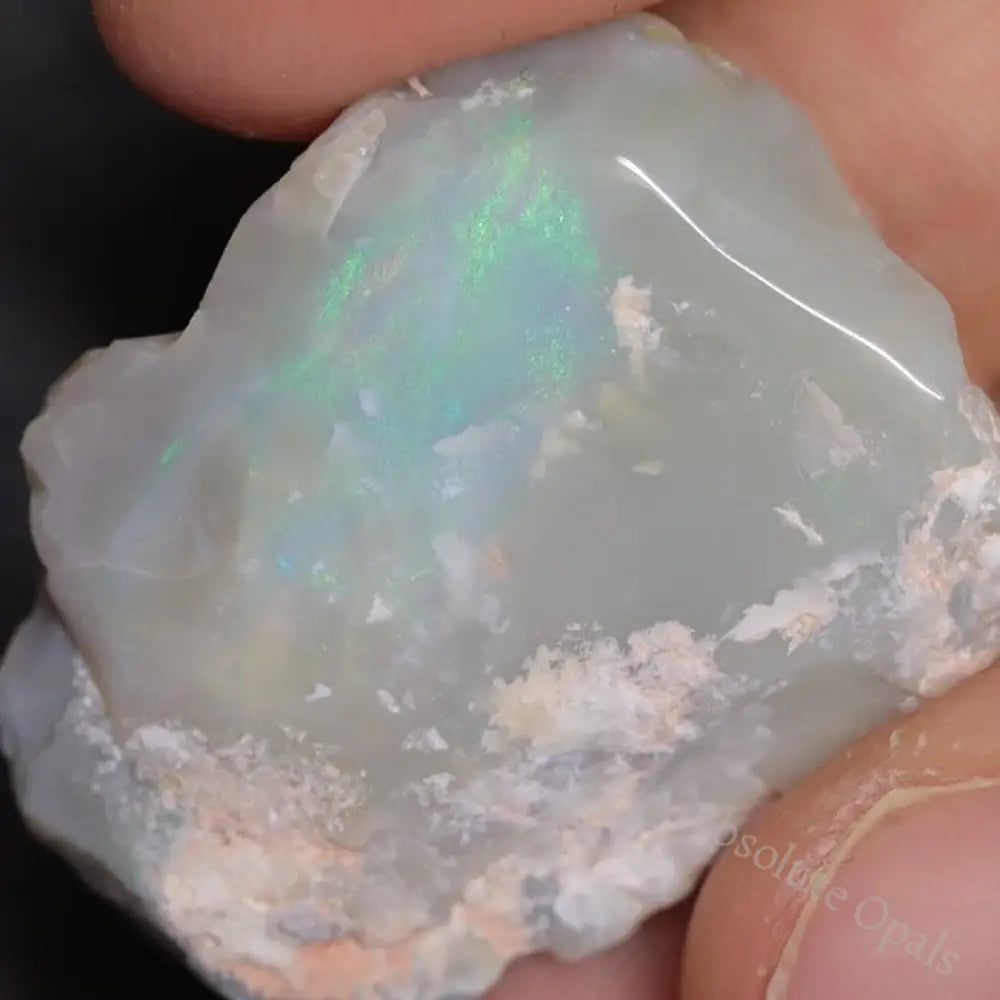 32.50 Cts Australian Semi Black Opal Rough Lightning Ridge Polished Specimen