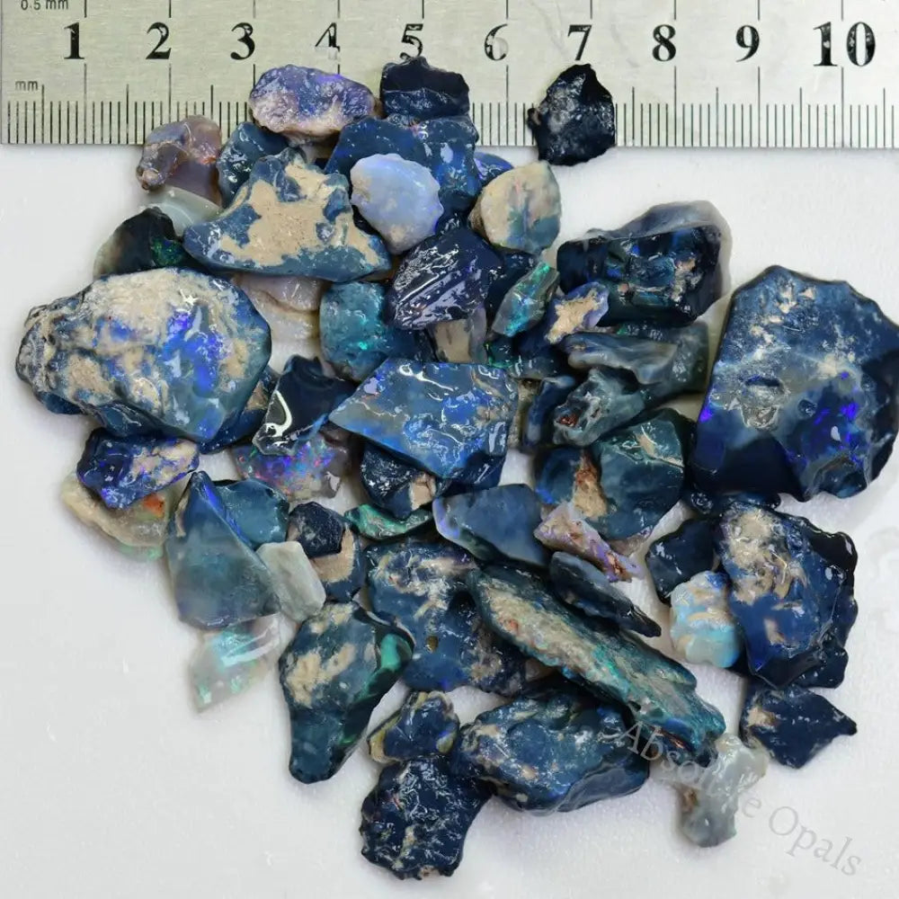 322 Cts Australian Rough Black Opal Parcel Lightning Ridge - Potch And Colour Cmr