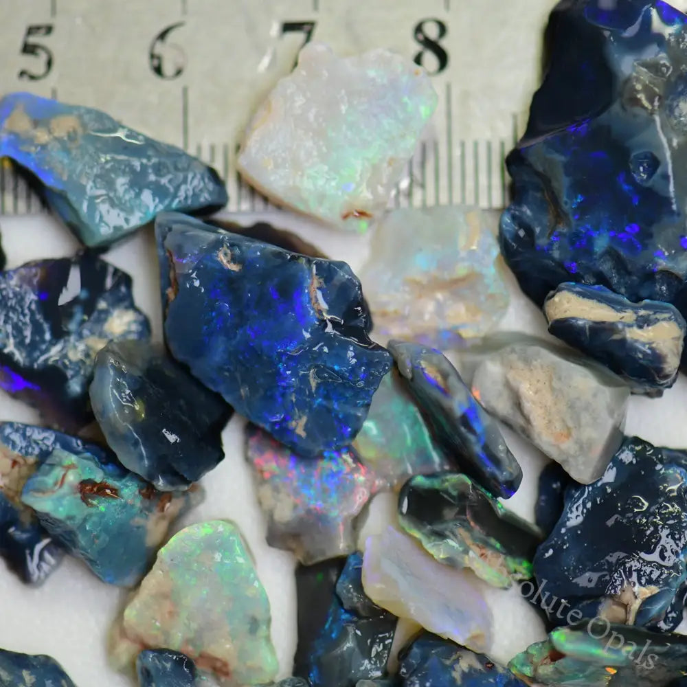 322 Cts Australian Rough Black Opal Parcel Lightning Ridge - Potch And Colour Cmr