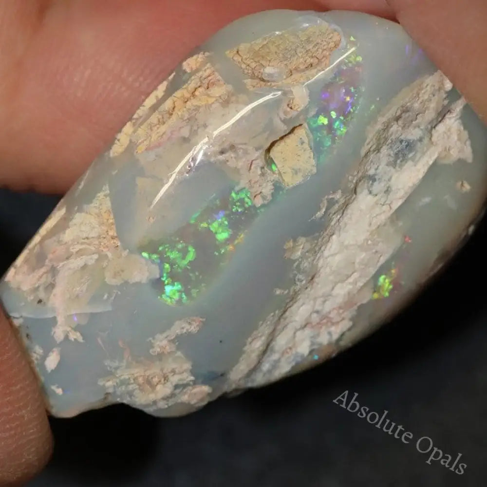 33.15 Cts Australian Semi-Black Opal Rough Lightning Ridge Polished Specimen