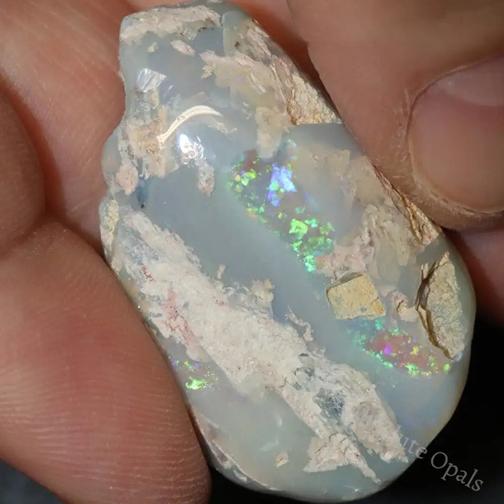 33.15 Cts Australian Semi-Black Opal Rough Lightning Ridge Polished Specimen