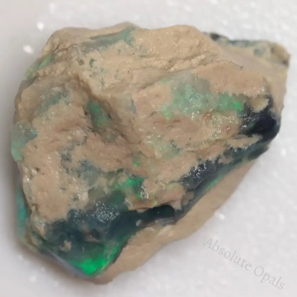 34.25 Cts Single Black Opal Rough For Carving 29.3X23.4X15.0Mm