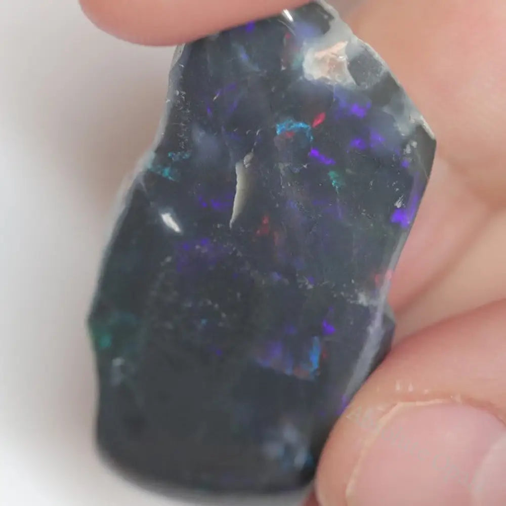 34.45 Cts Australian Black Opal Rough Lightning Ridge Polished Specimen