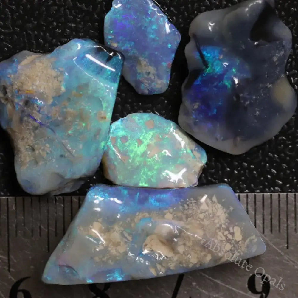 35.25 Cts Australian Solid Black Opal Rough Parcel Lightning Ridge Stones