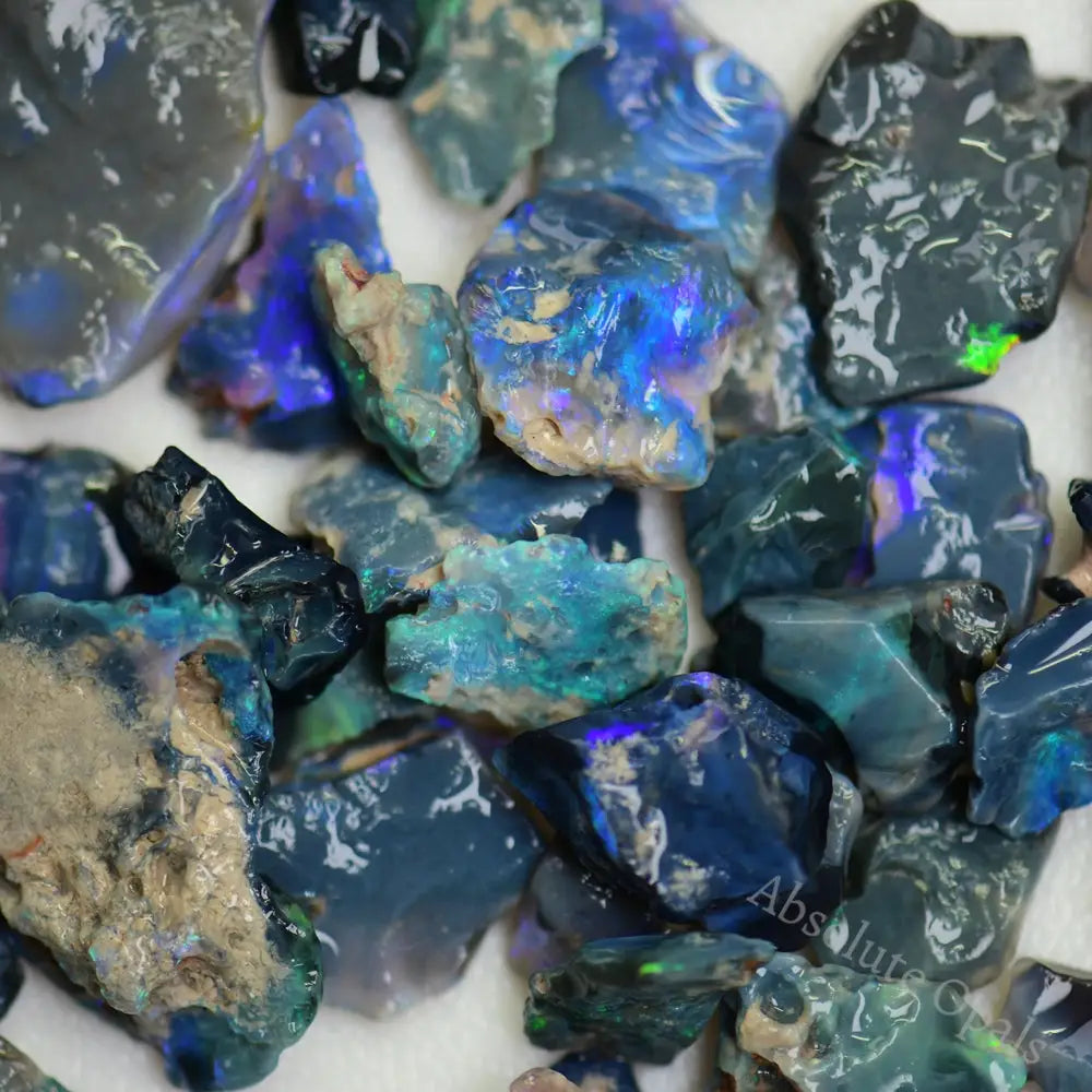 Australian Rough Black Opal Parcel, Lightning Ridge - Potch and Colour