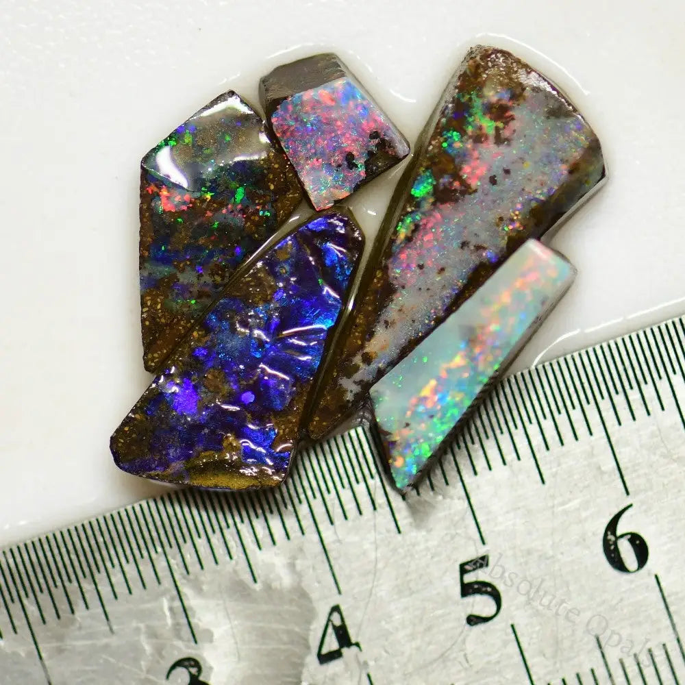 38.80 Cts Australian Boulder Opal Rough Parcel - Rubs