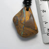 39.25 cts  Boulder Opal  Drilled Greek Leather Mounted Pendant Necklace Matte