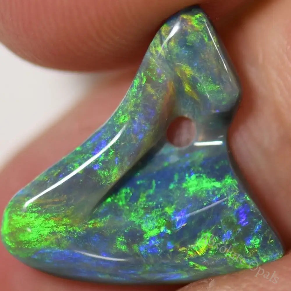 4.04 Cts Australian Solid Opal Carving Lightning Ridge Cmr Black