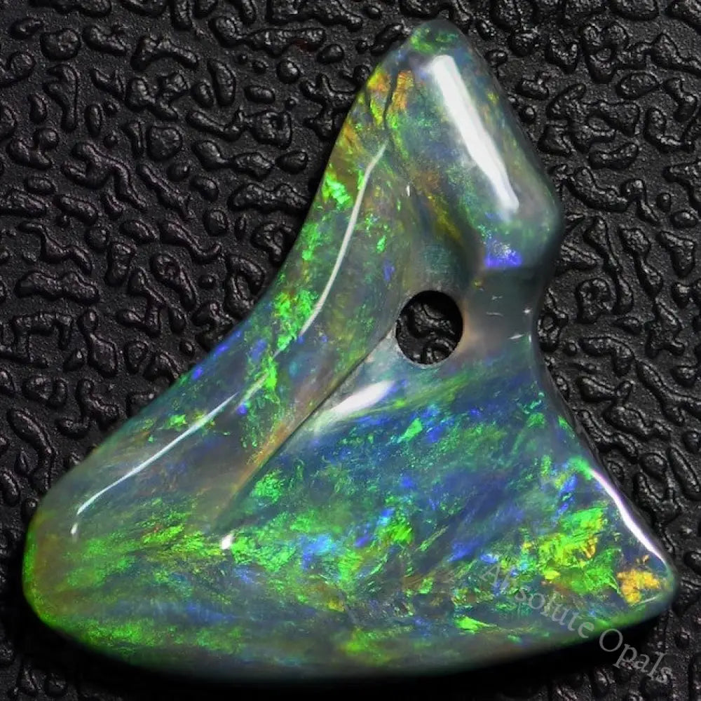 4.04 Cts Australian Solid Opal Carving Lightning Ridge Cmr Black