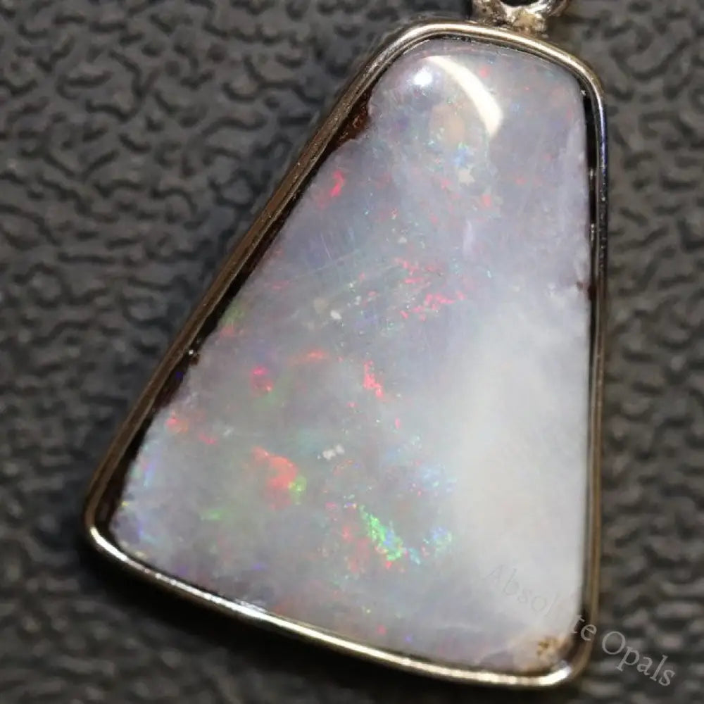 Australian Boulder Opal with Silver Pendant