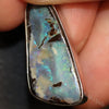 4.09 G Australian Boulder Opal With Silver Pendant: L 34.4 Mm Jewellery