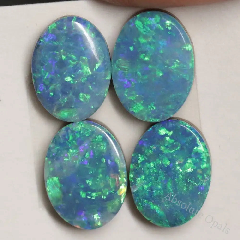 4.1 Cts Australian Opal Doublet Stone Cabochon 4Pcs