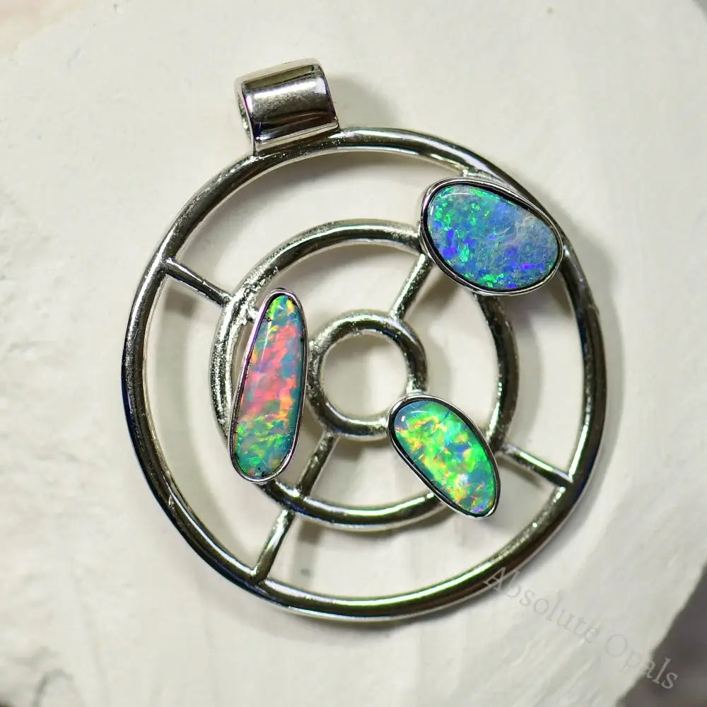 4.15 G Australian Doublet Opal With Silver Pendant: L 32.0 Mm Jewellery