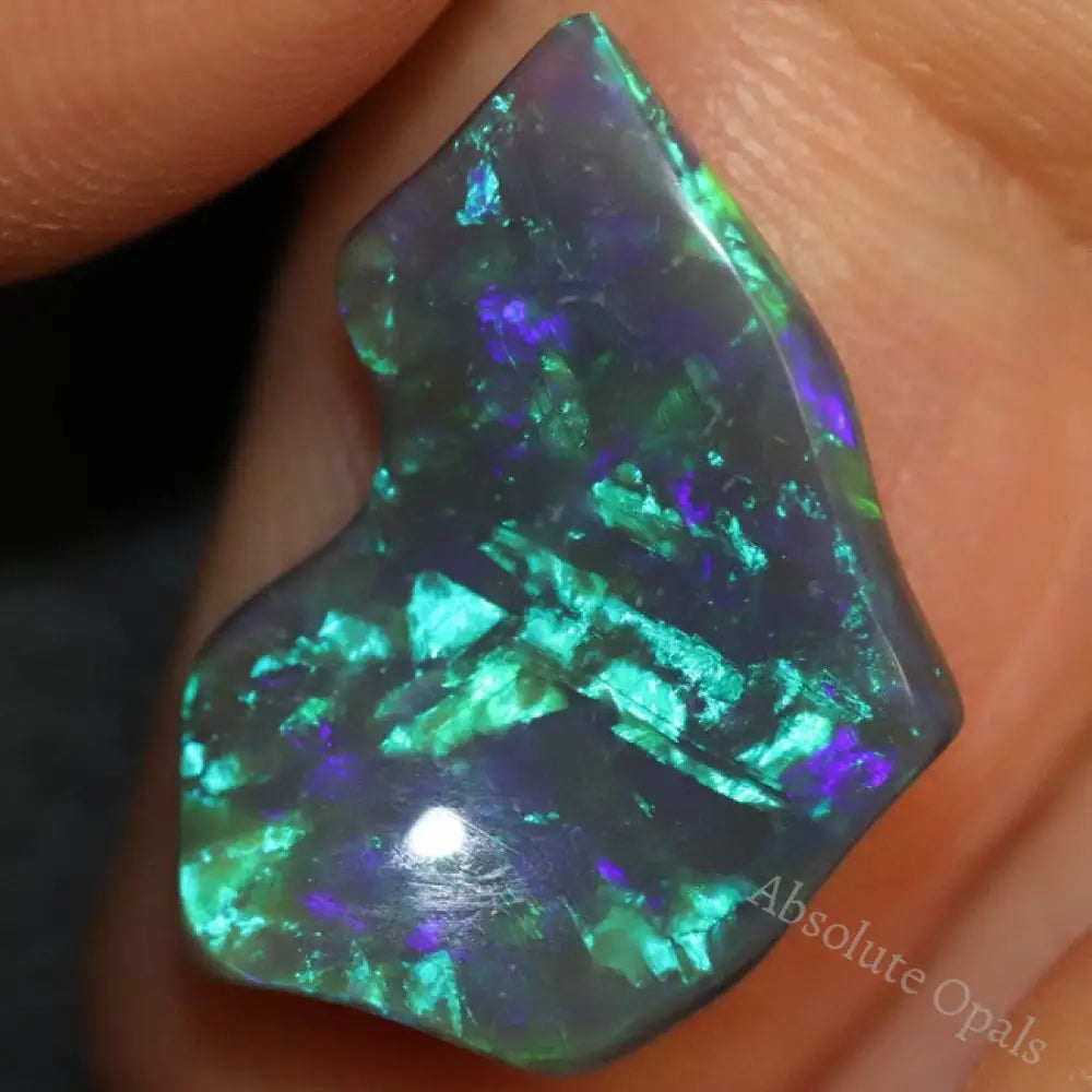 4.17 Cts Black Opal Lightning Ridge Australian Solid Carving Loose Stone