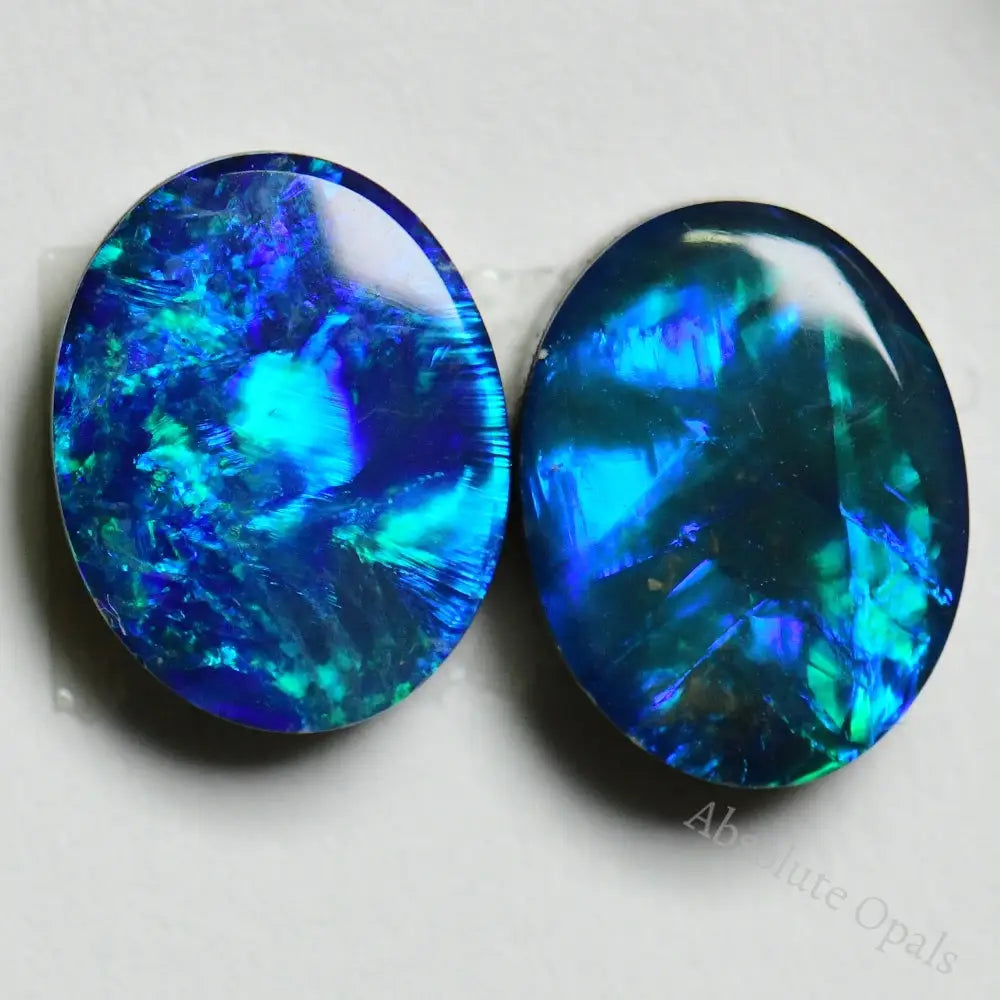 4.24 Cts Australian Opal Doublet Stone Cabochon 2Pcs 9X7