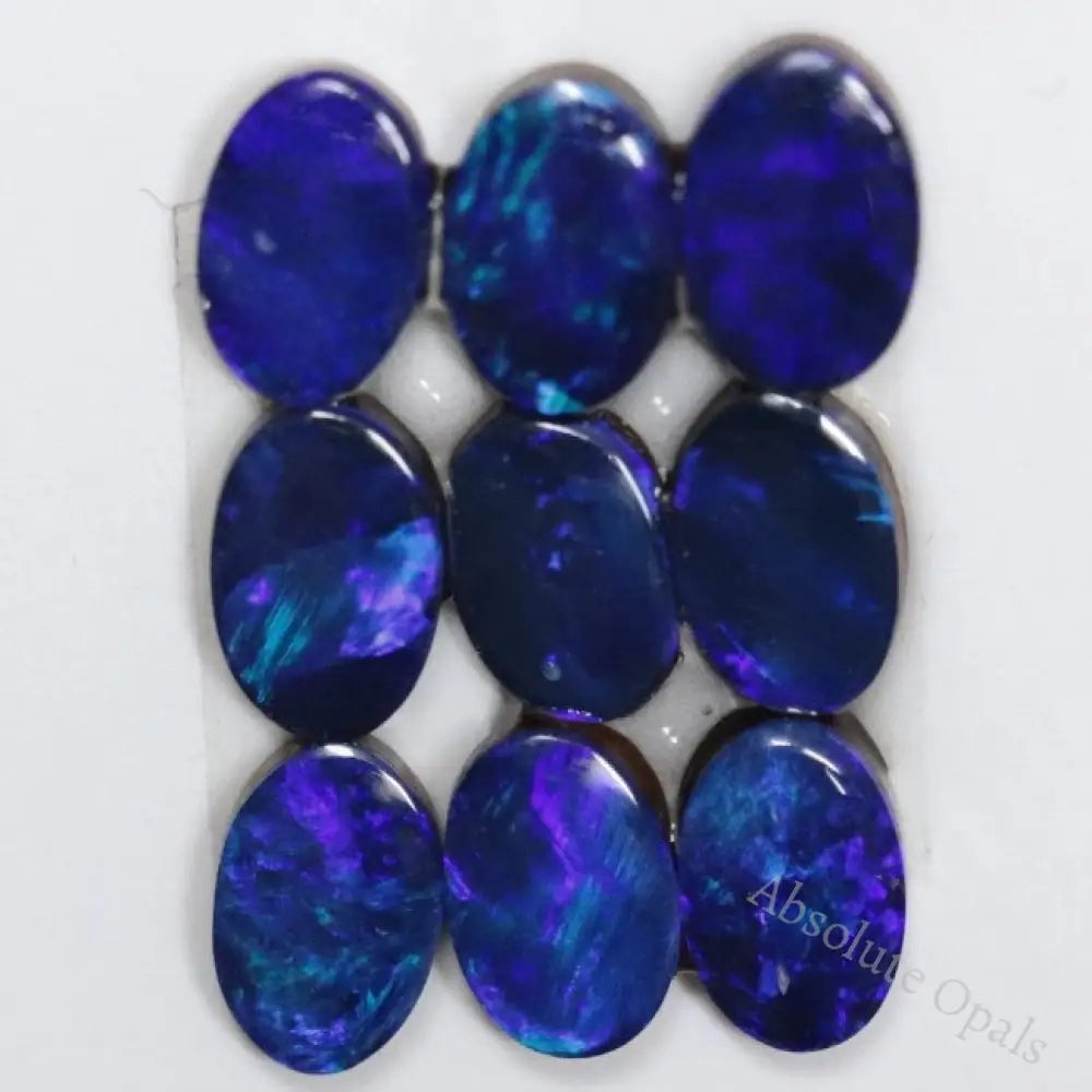 4.34 Cts Australian Opal Doublet Stone Cabochon 9Pcs