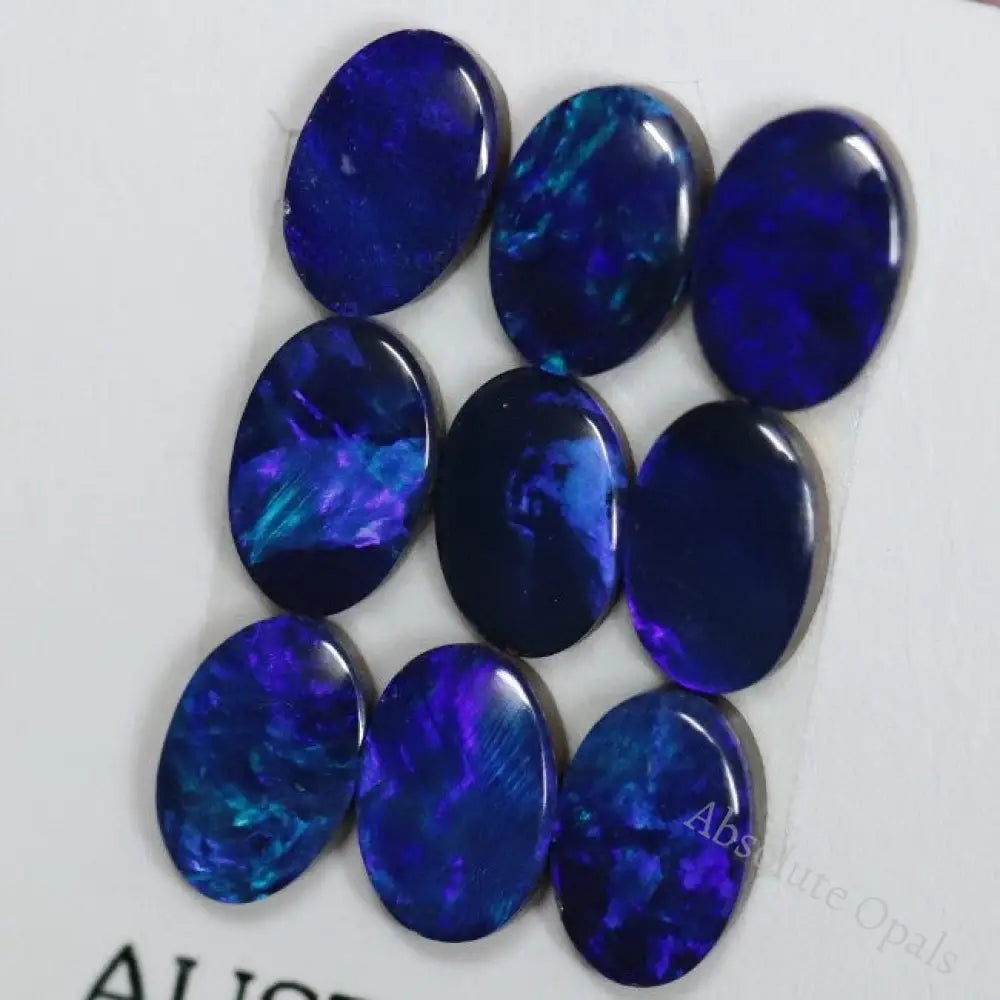 4.34 Cts Australian Opal Doublet Stone Cabochon 9Pcs