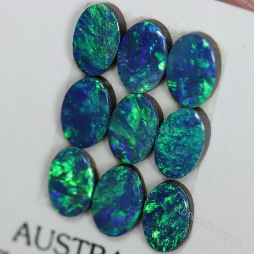 4.36 Cts Australian Opal Doublet Stone Cabochon 9Pcs