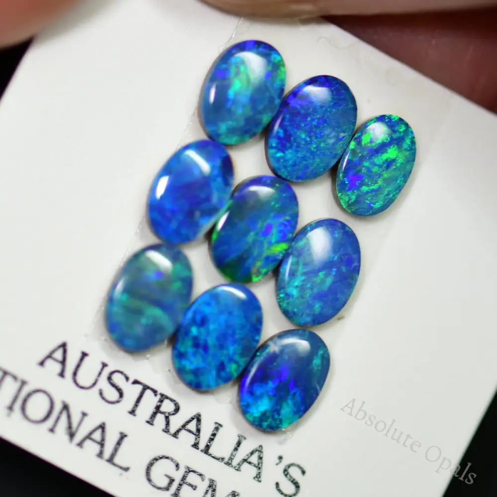 4.44 Cts Australian Opal Doublet Stone Cabochon 9Pcs 6X4