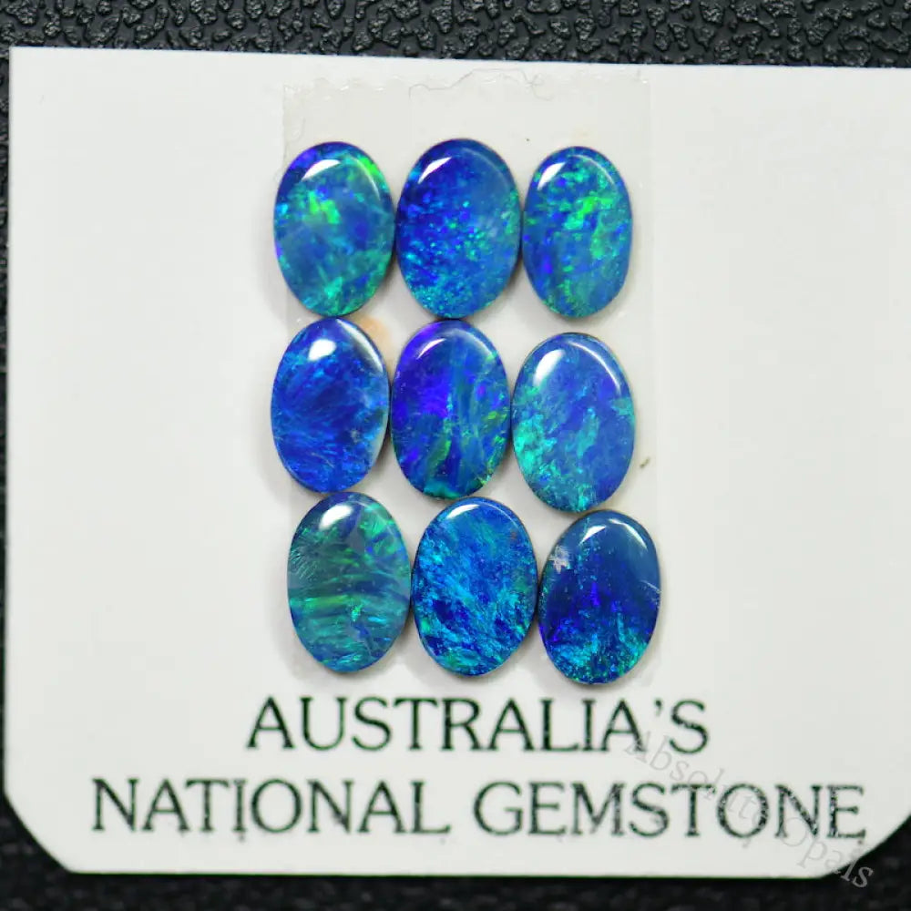 4.44 Cts Australian Opal Doublet Stone Cabochon 9Pcs 6X4