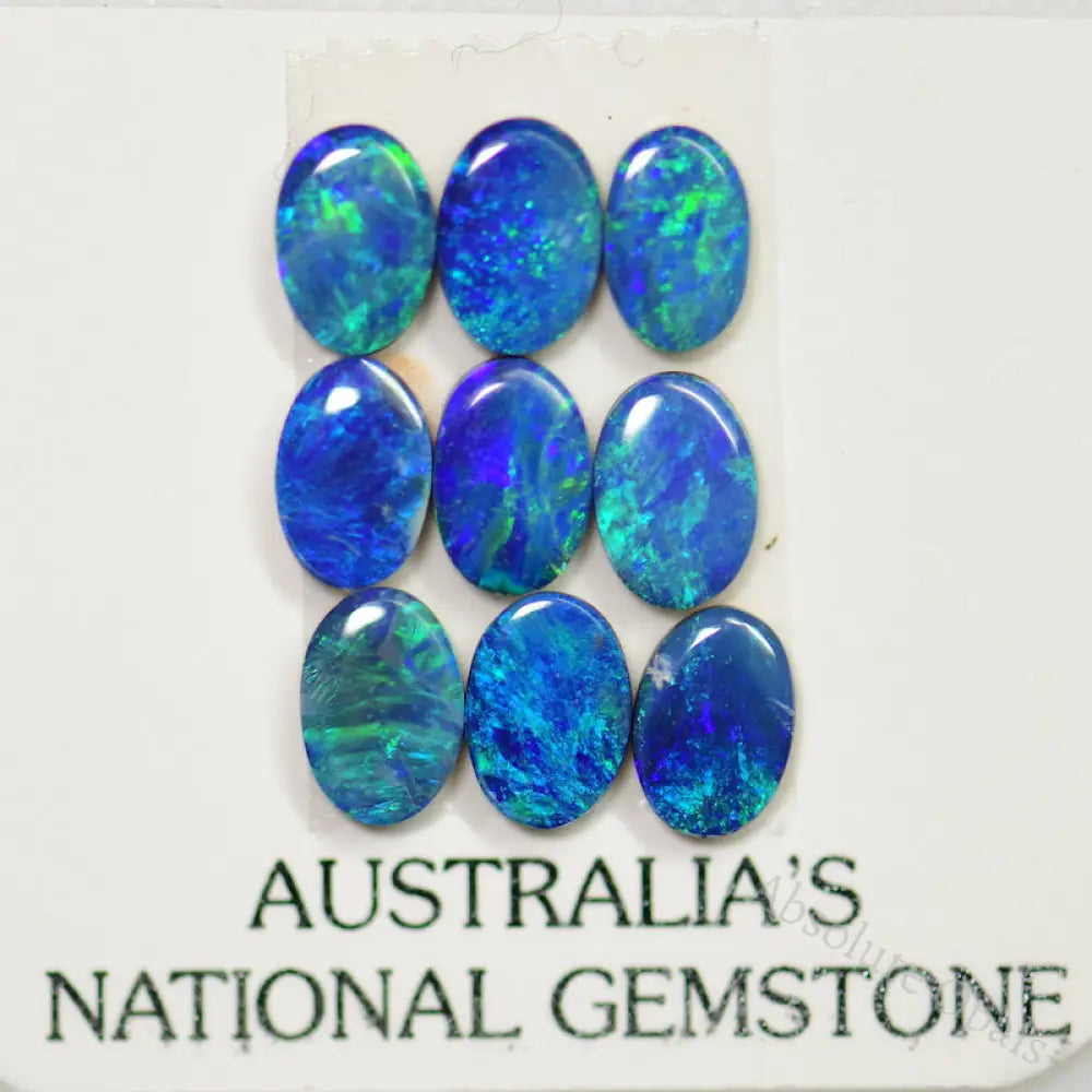 4.44 Cts Australian Opal Doublet Stone Cabochon 9Pcs 6X4