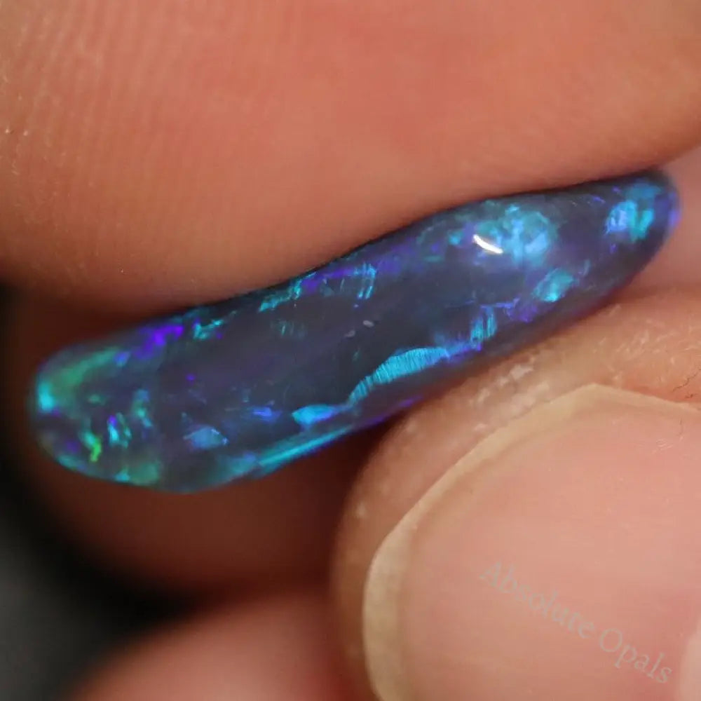 4.45 Cts Australian Black Opal Lightning Ridge Solid Carving Loose Stone