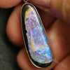 4.55 G Australian Boulder Opal With Silver Pendant: L 37.6 Mm Jewellery